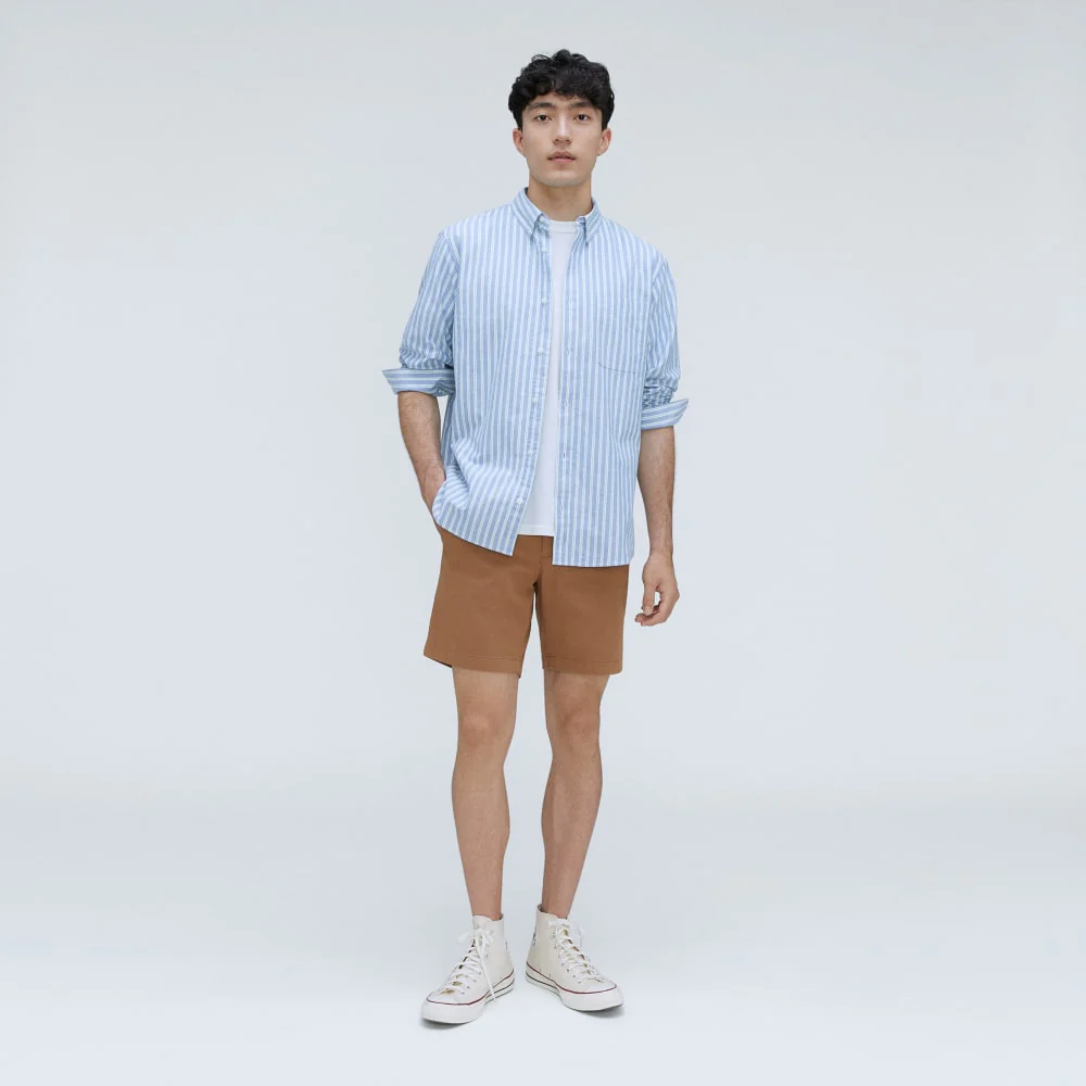 The Standard Fit Japanese Oxford Shirt | Uniform | Lapis Blue / Bright Jade / Optic White | Standard
