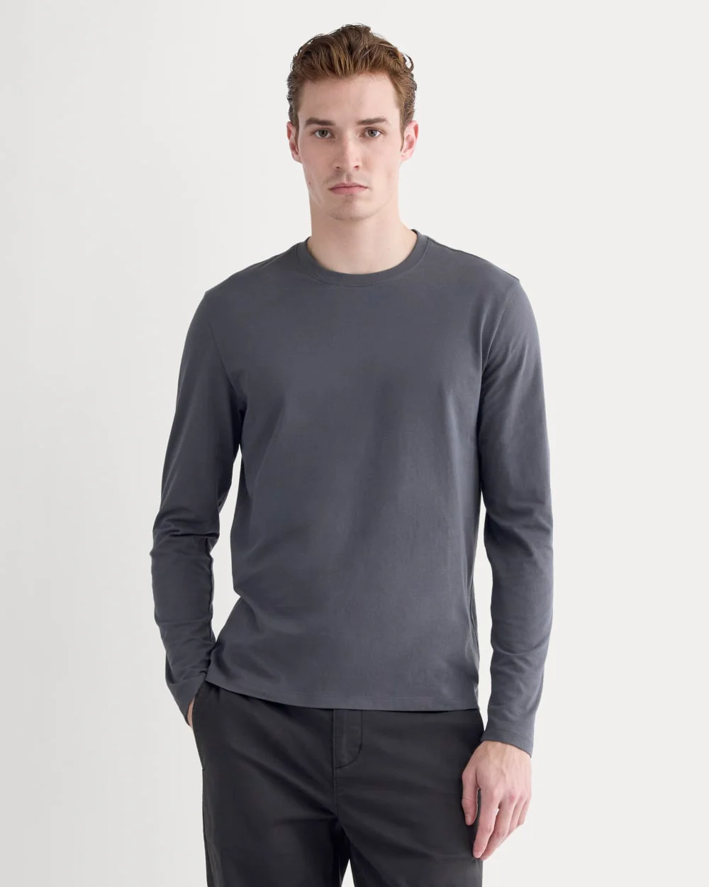 The Essential Organic Long-Sleeve Tee | Graphite