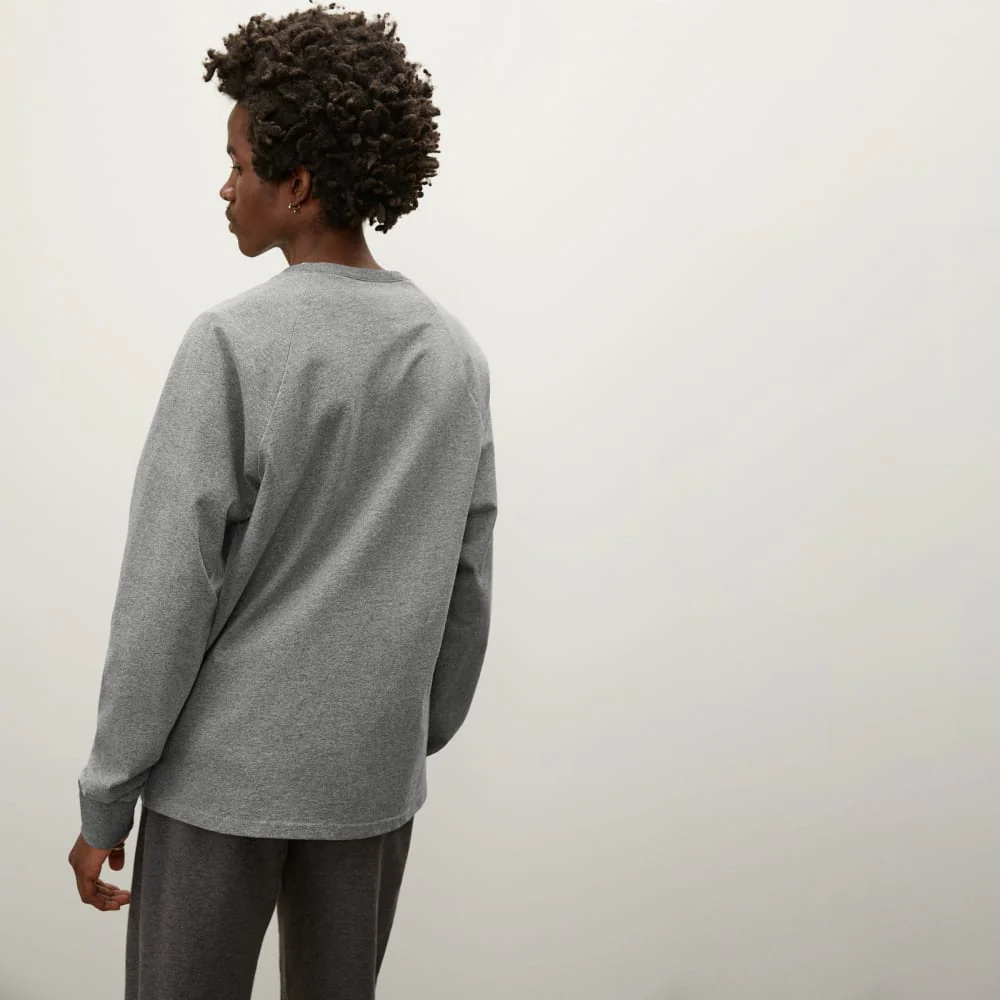 The Premium-Weight Long-Sleeve Crew | Uniform | Mid Heathered Grey