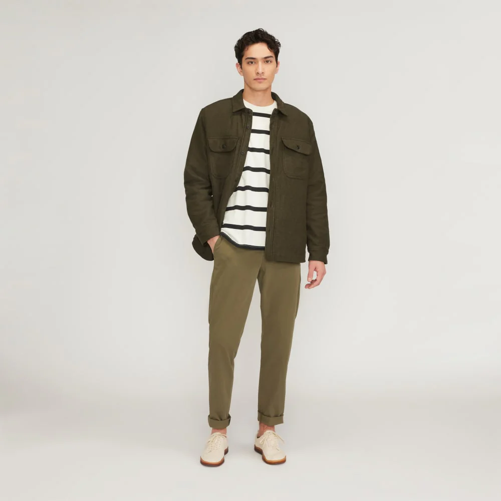 The ReNew Fleece-Lined Heavyweight Overshirt | Heathered Green