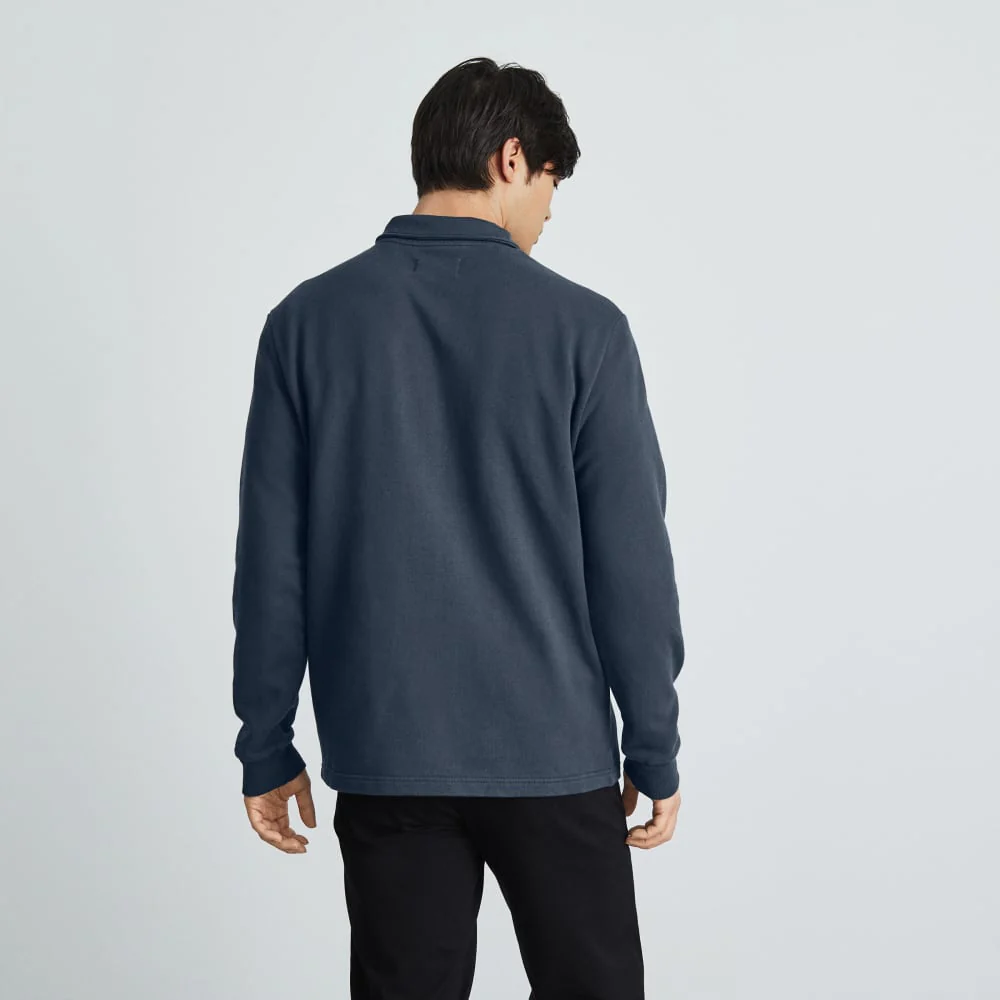 The Track Quarter-Zip Sweatshirt | Kingfisher Blue