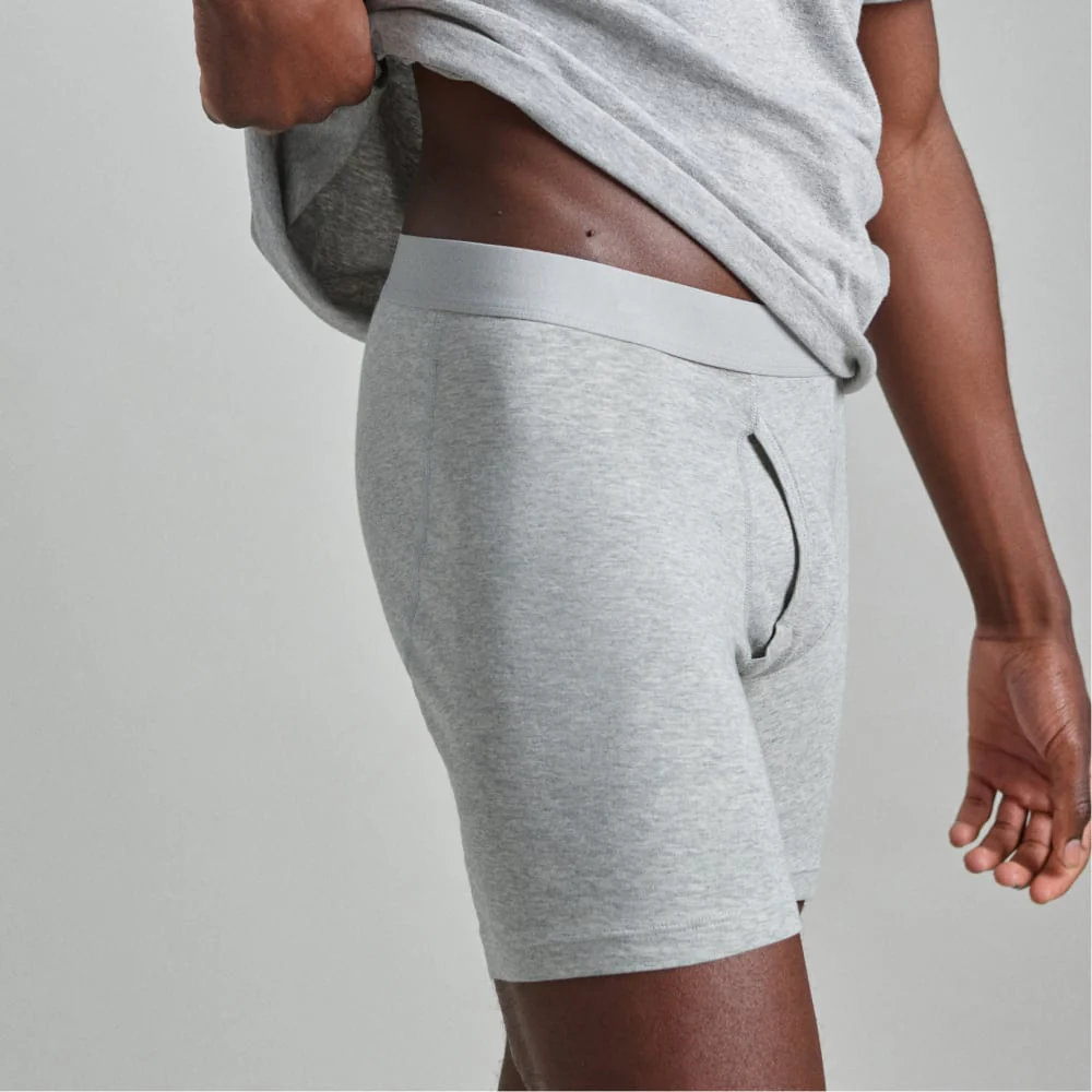 The Supima® Longer Boxer Brief | Uniform |  Heathered Grey