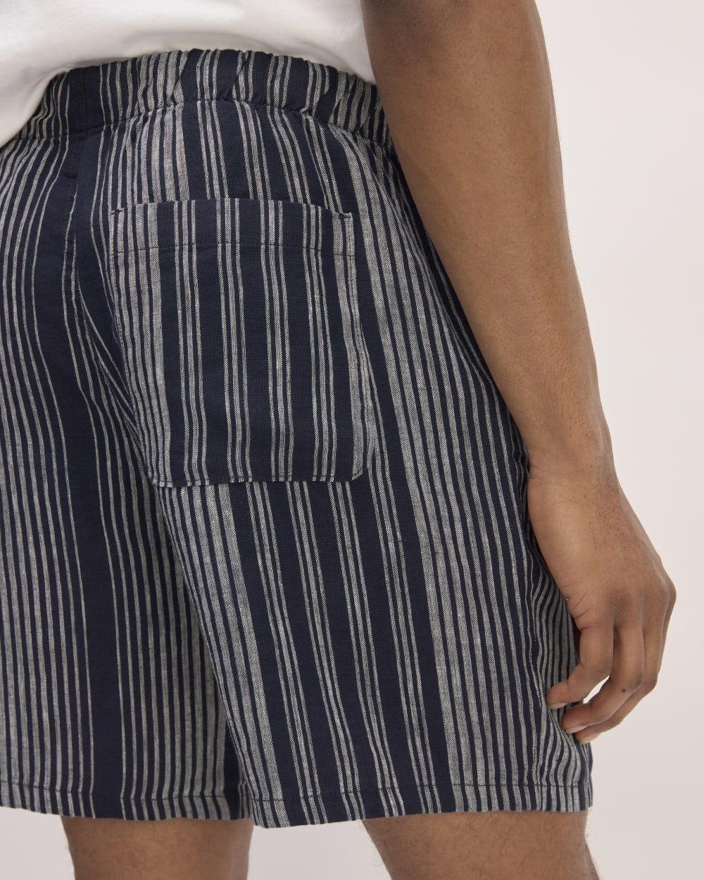 The Linen Easy Short | Navy / Bone