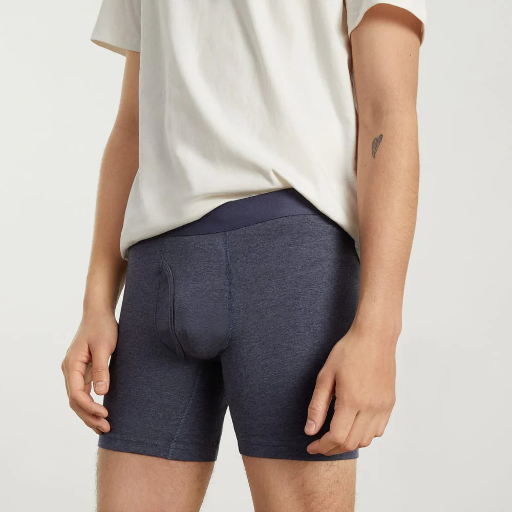 The Supima® Longer Boxer Brief | Uniform | Heather Blue