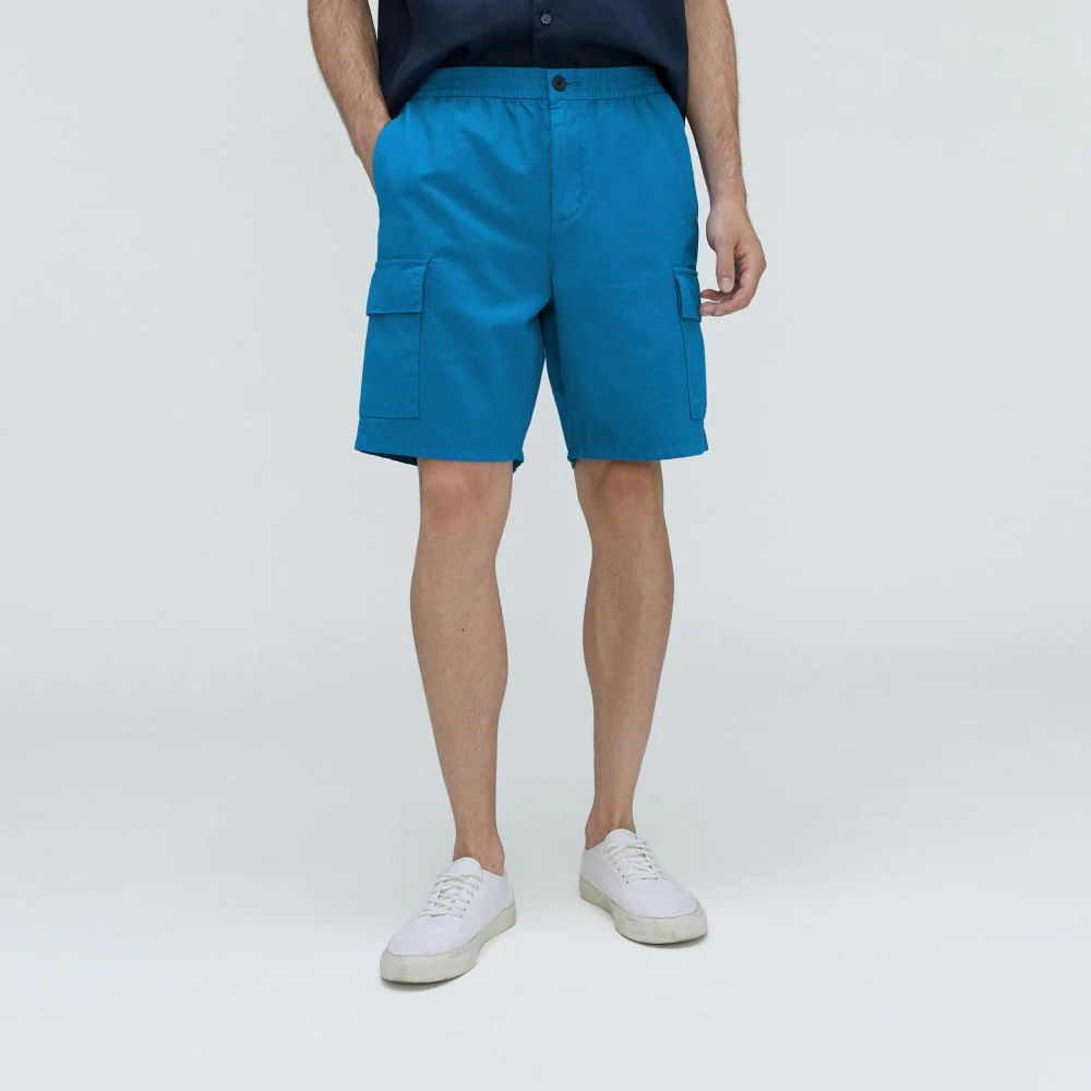The Cotton Linen Short | Horizon Blue