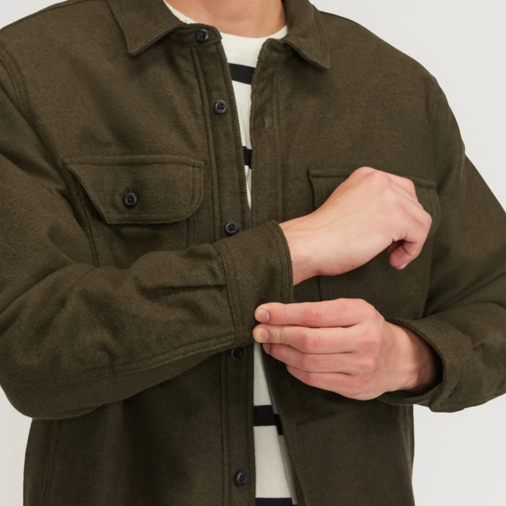 The ReNew Fleece-Lined Heavyweight Overshirt | Heathered Green
