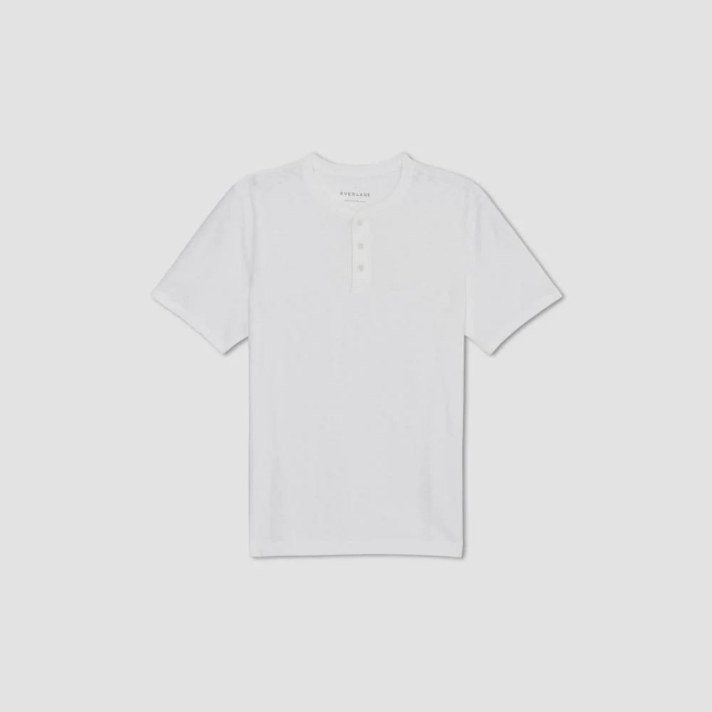 The Cotton Slub Henley | White