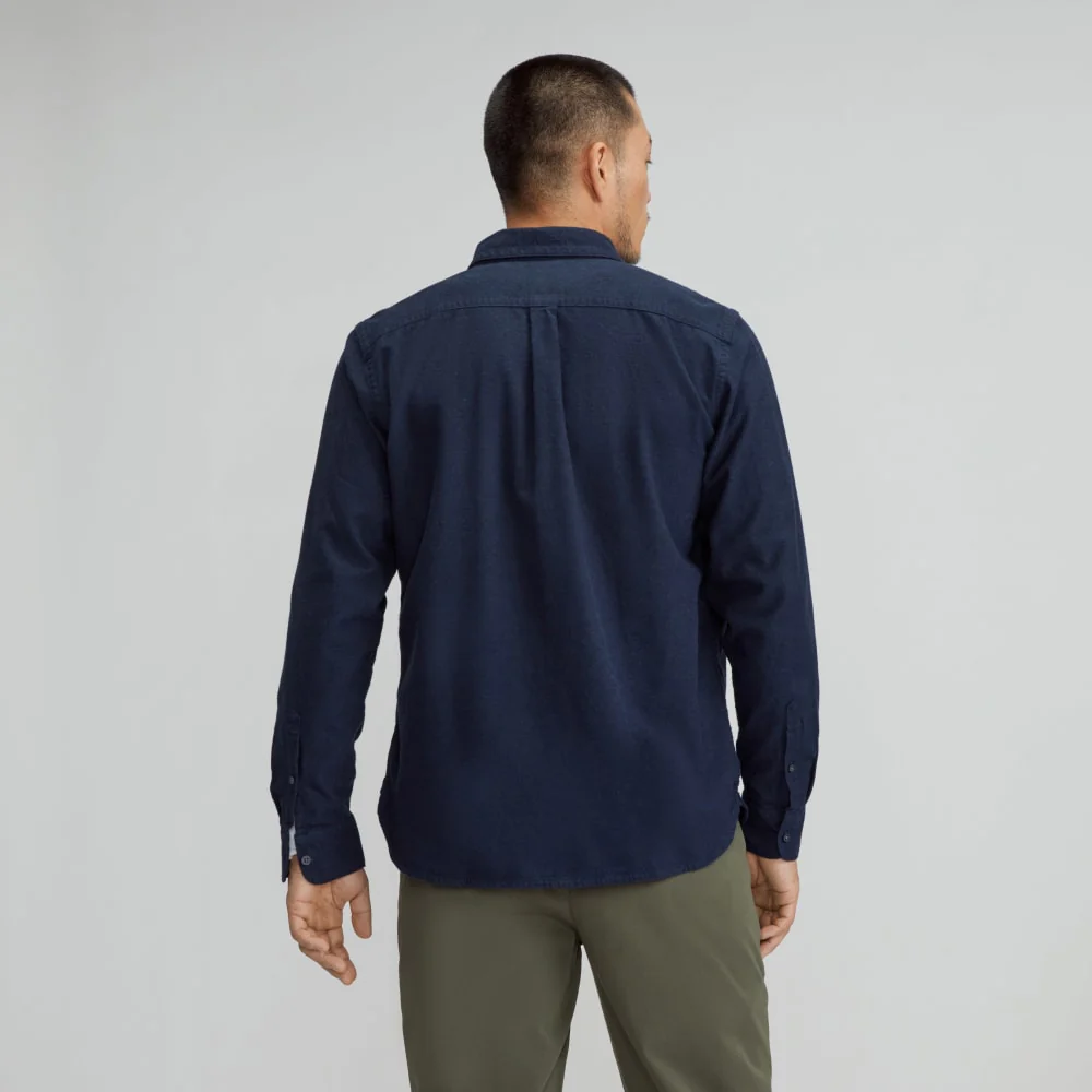 The Brushed Flannel Shirt | Heather Navy