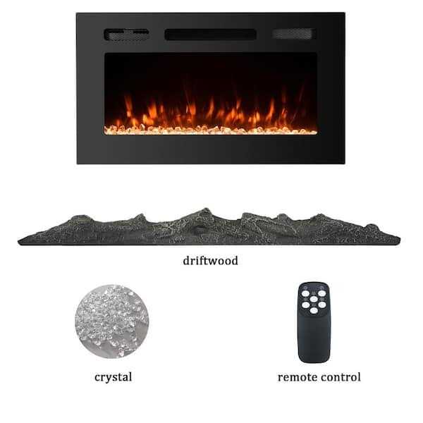 Clihome 30 in. Classic Built-in or Wall-Mounted Direct Vent Electric Fireplace Insert
