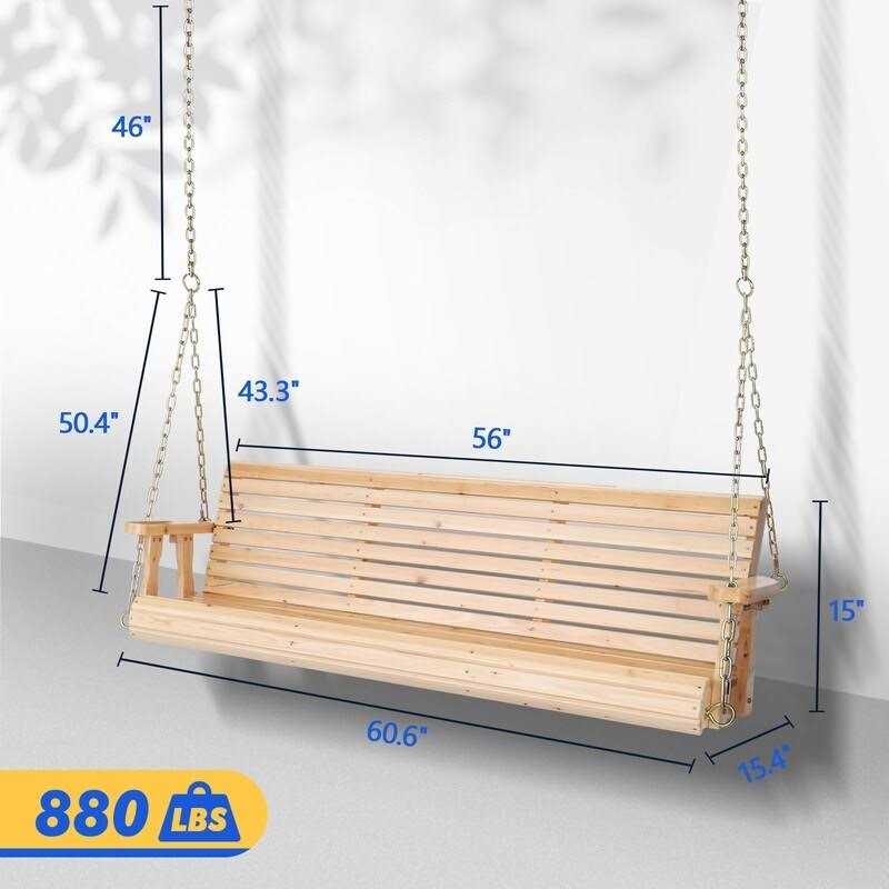 3-person Wood Porch Swing