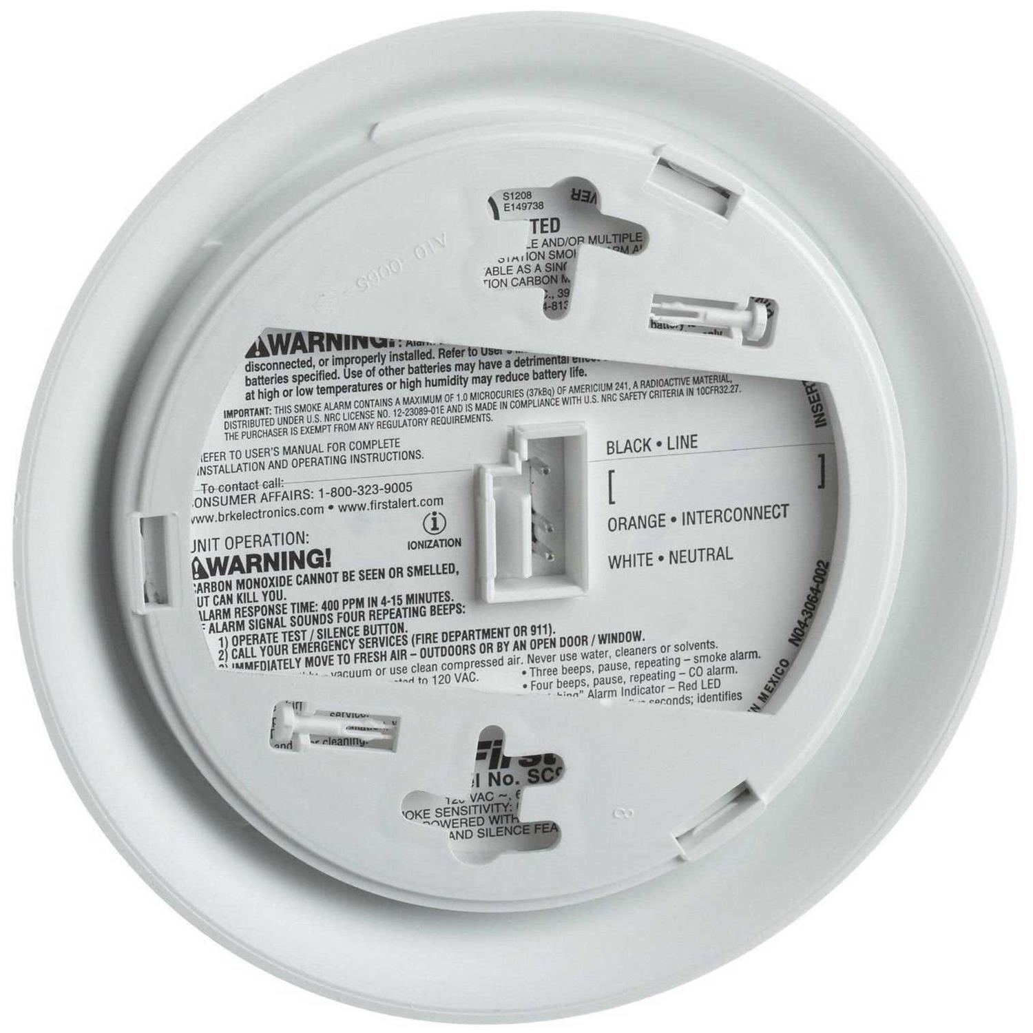 First Alert BRK SC9120FF Hardwired Smoke and Carbon Monoxide Detector with Battery Backup