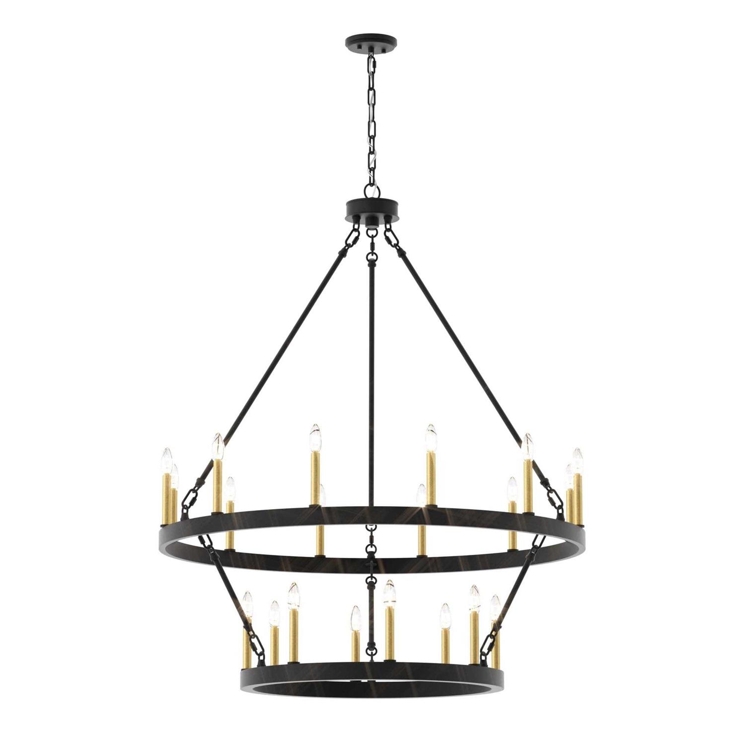 Acroma 20-light Modern Farmhouse 40In Round Wagon Wheel Chandelier