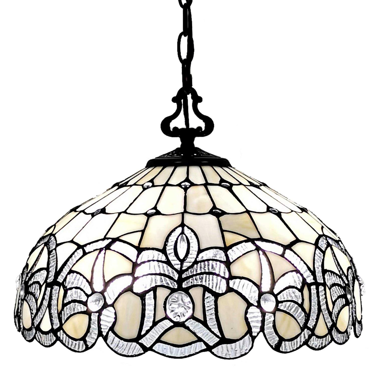 Amora Lighting Tiffany Style 2 Light Vintage Pendant Lamp