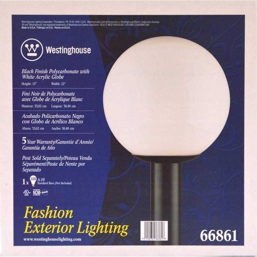 Westinghouse 6686100 Polycarbonate One Light Post Top Outdoor Lantern