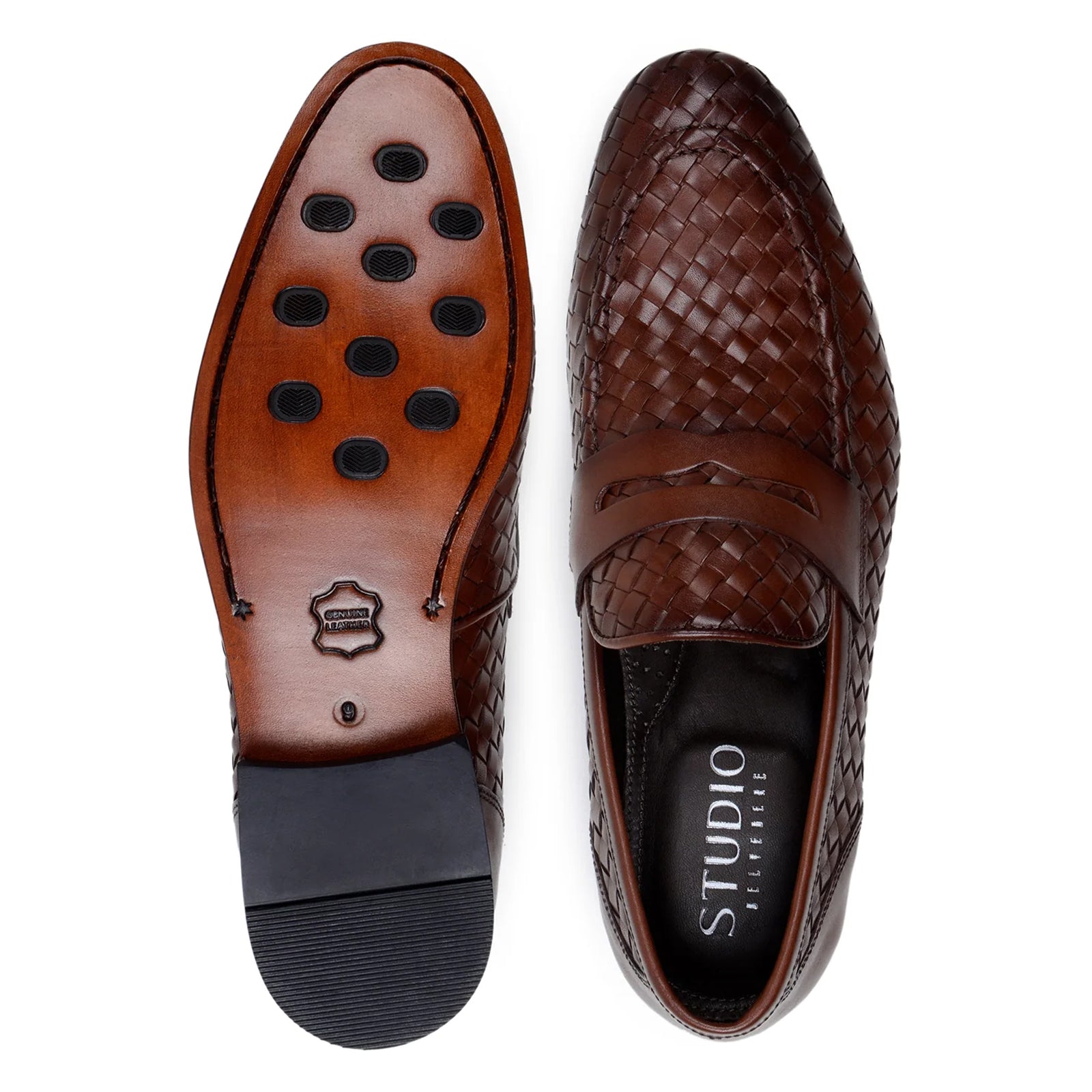 Men’s Belvedere Luca Italian Calf Leather Slip on Penny Loafer in Tan