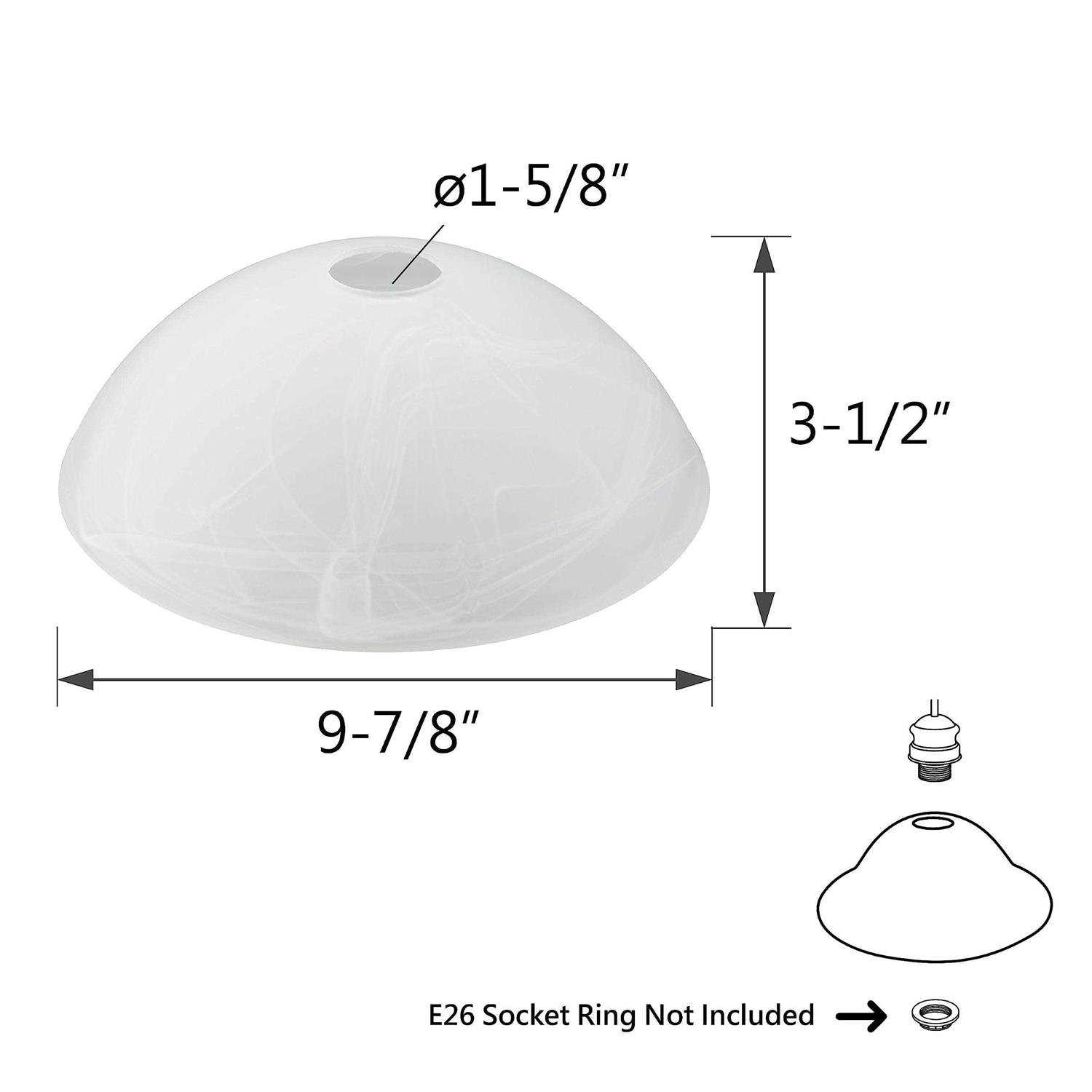 Aspen Creative 23514-11 Alabaster Replacement Glass Shade