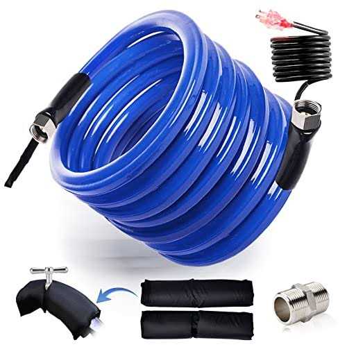 Bipeoo 100FT 30FT 50FT Heated Water Hose for Rv,-45 °F Antifreeze Drinking Garden Water Hose with Energy Saving Thermostat,1/2 Inner Diameter Rv