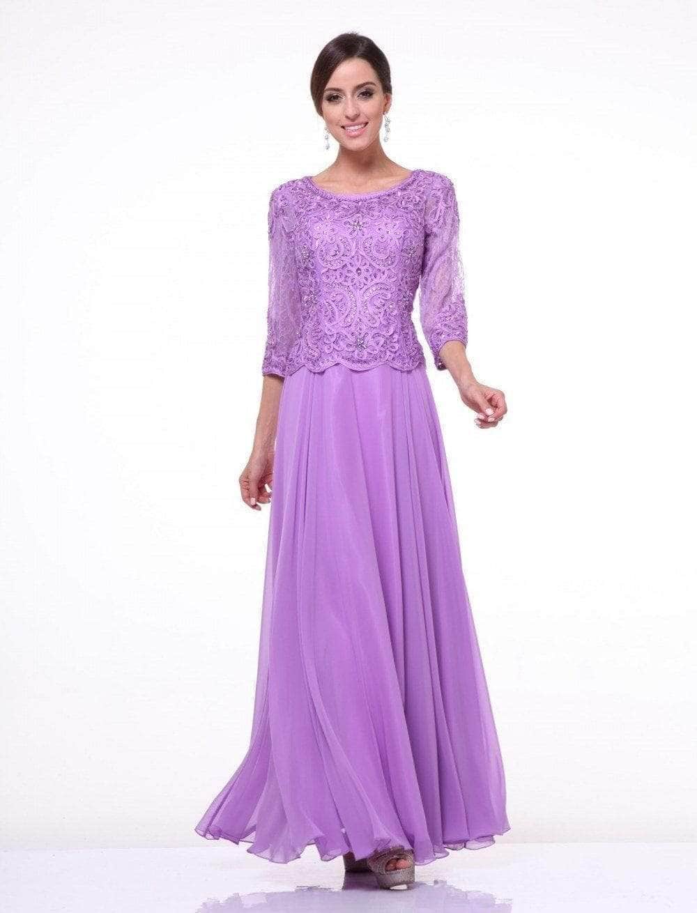Quarter Sleeve Soutache Bodice A-Line Long Dress