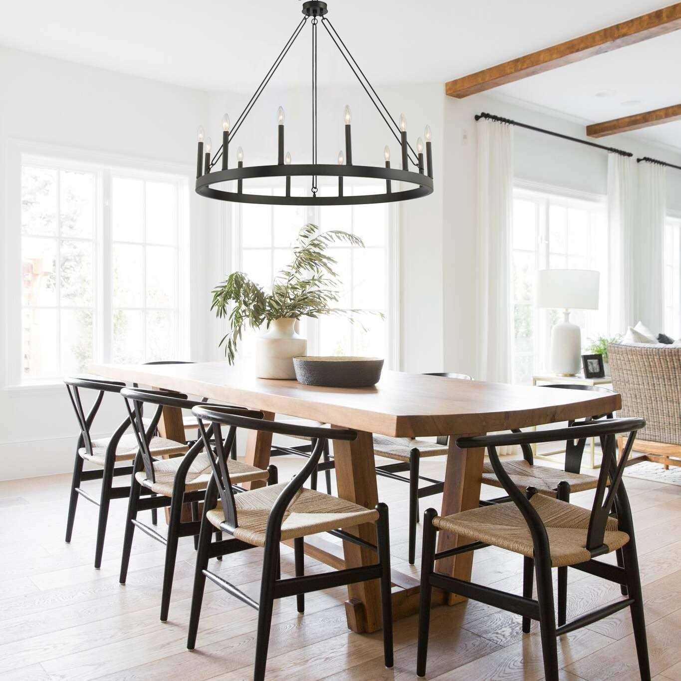 Acroma 12-light 40In Modern Farmhouse Wagon Wheel Chandelier