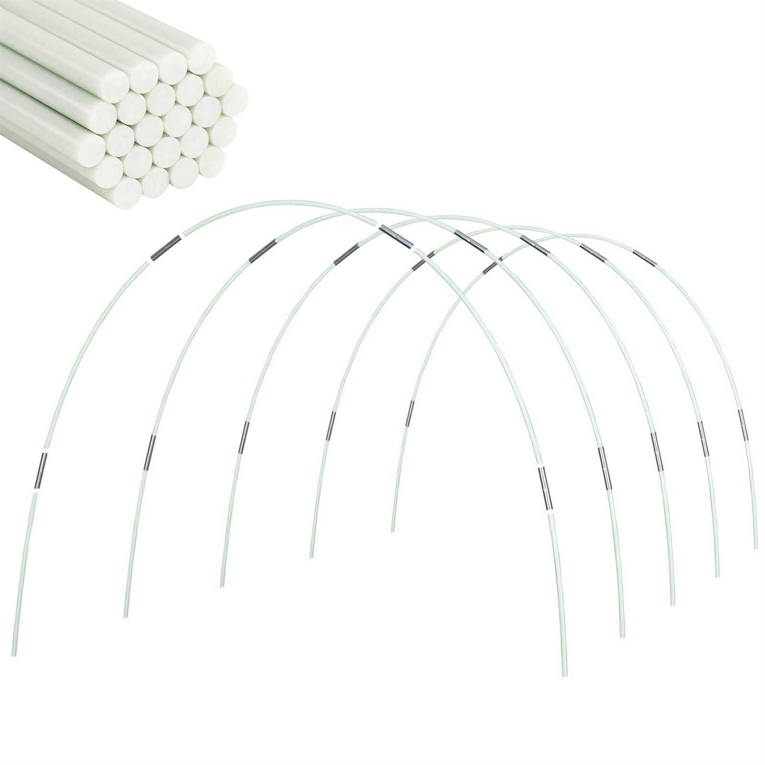 CASUSEN Greenhouse Hoops for Grow Tunnel 0.275in Diameter 5Sets of 7FT Long Garden Hoops