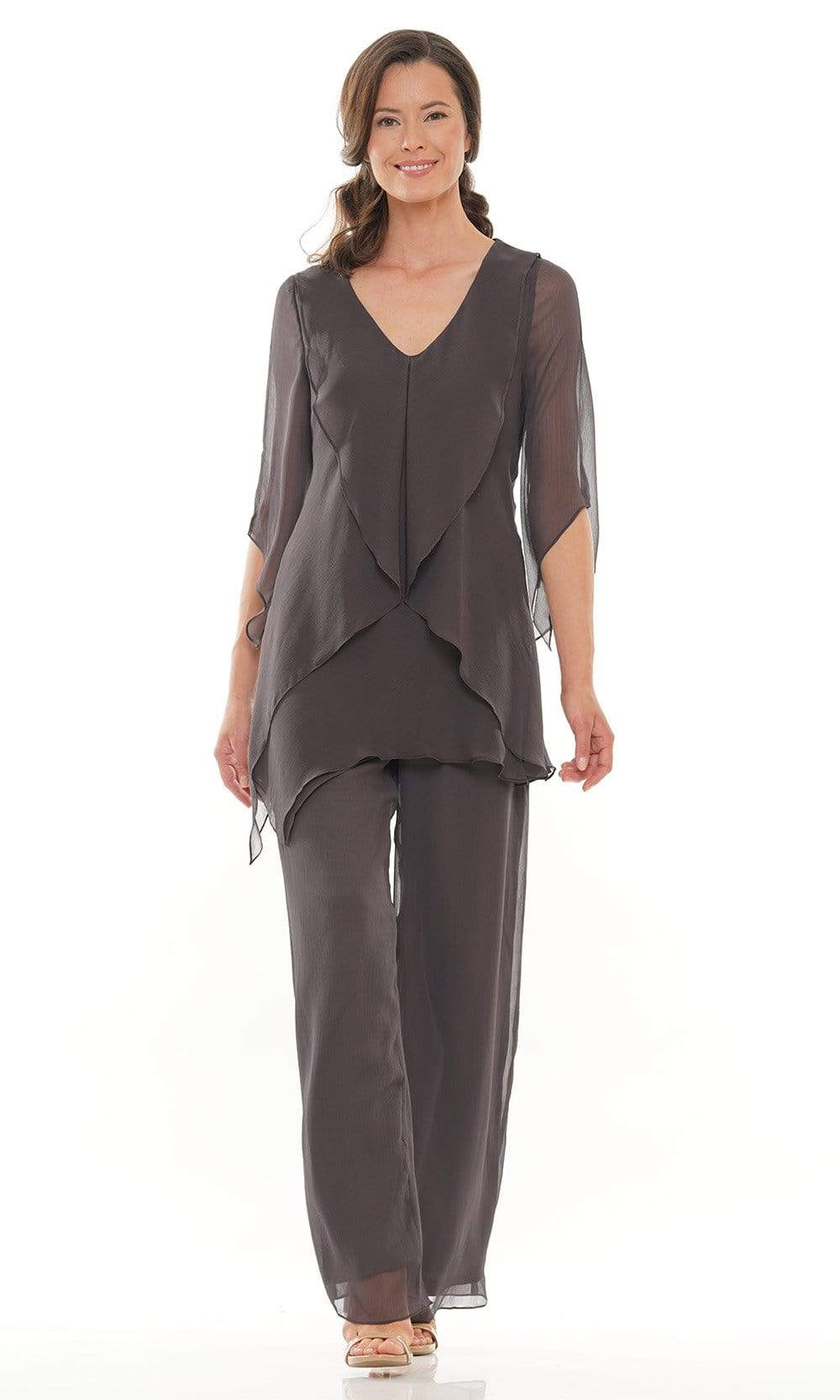 M308 V-Neck Half Sleeves Pantsuit
