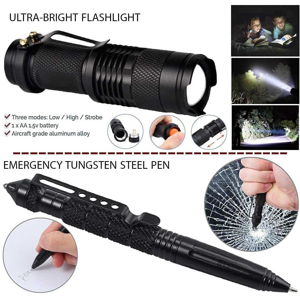 Alertoa Emergency Survival kits 65 pcs in 1 Survival Gears with First Aid Compass Knife Tactical Tools Cool Gadgets for Outdoor Camping Hiking Biking Home