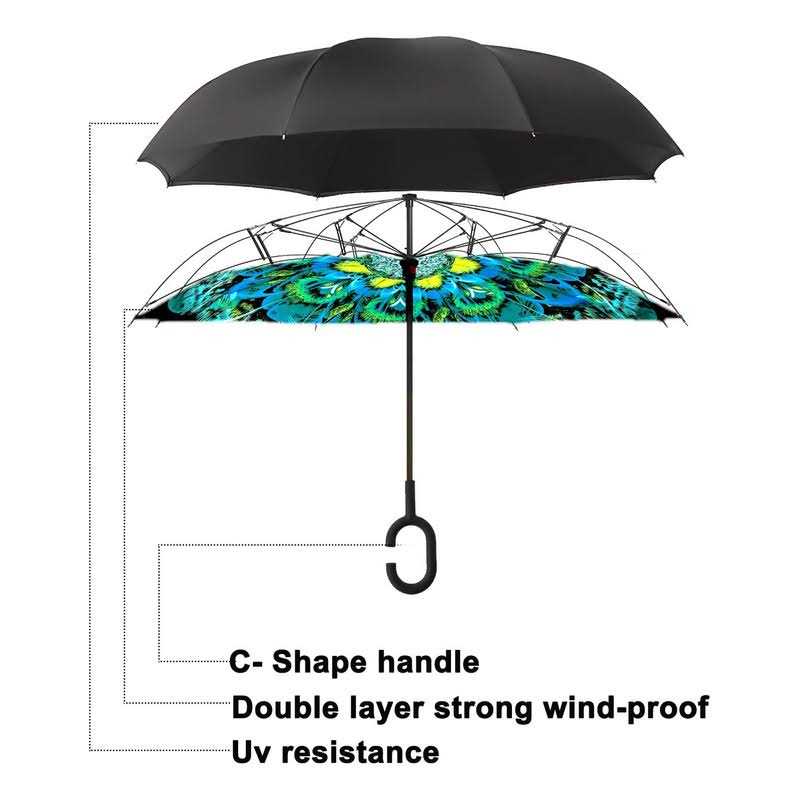 Mrtlloa Windproof Inverted Reverse Umbrella with Uv Protection