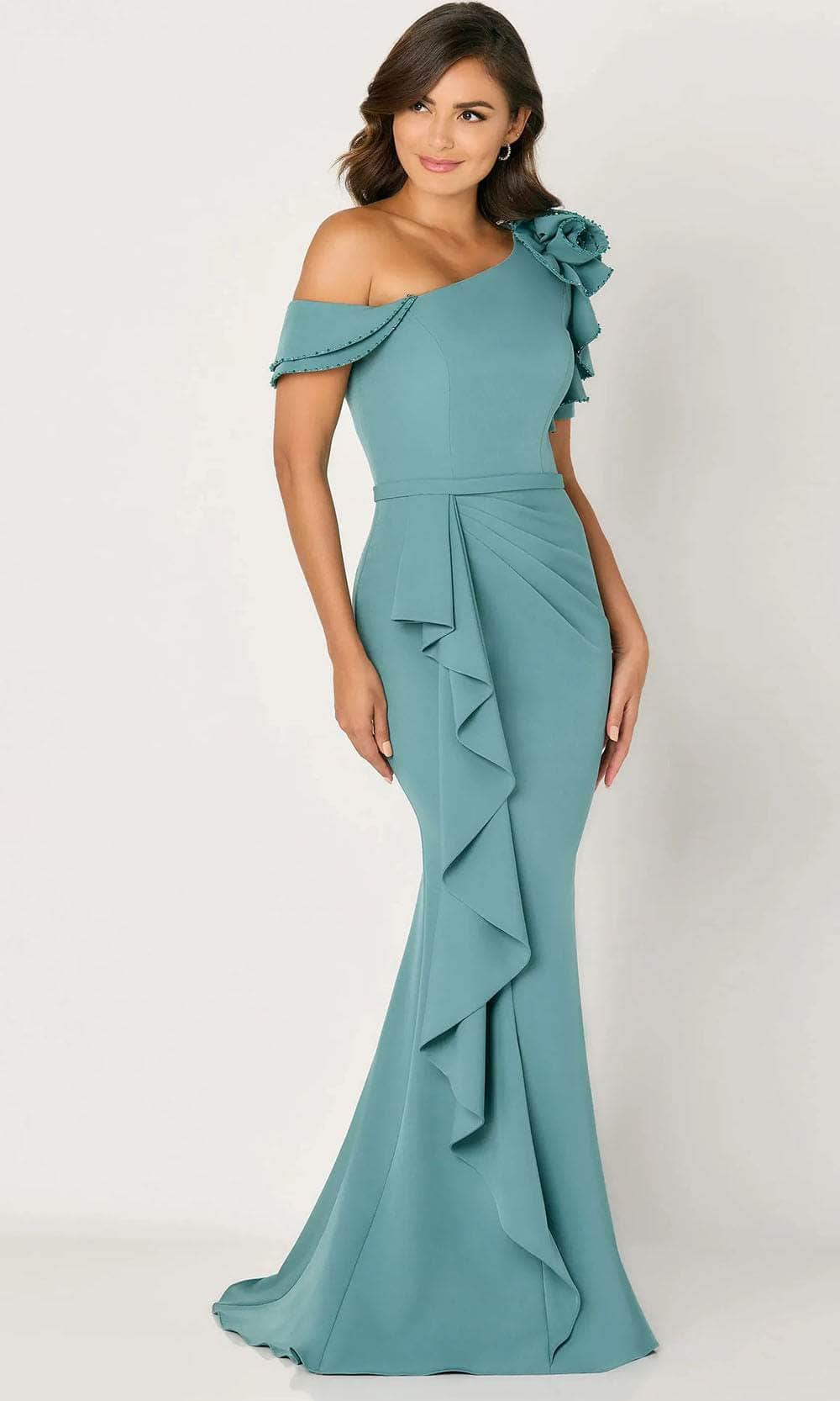 Rosette Detail Evening Dress