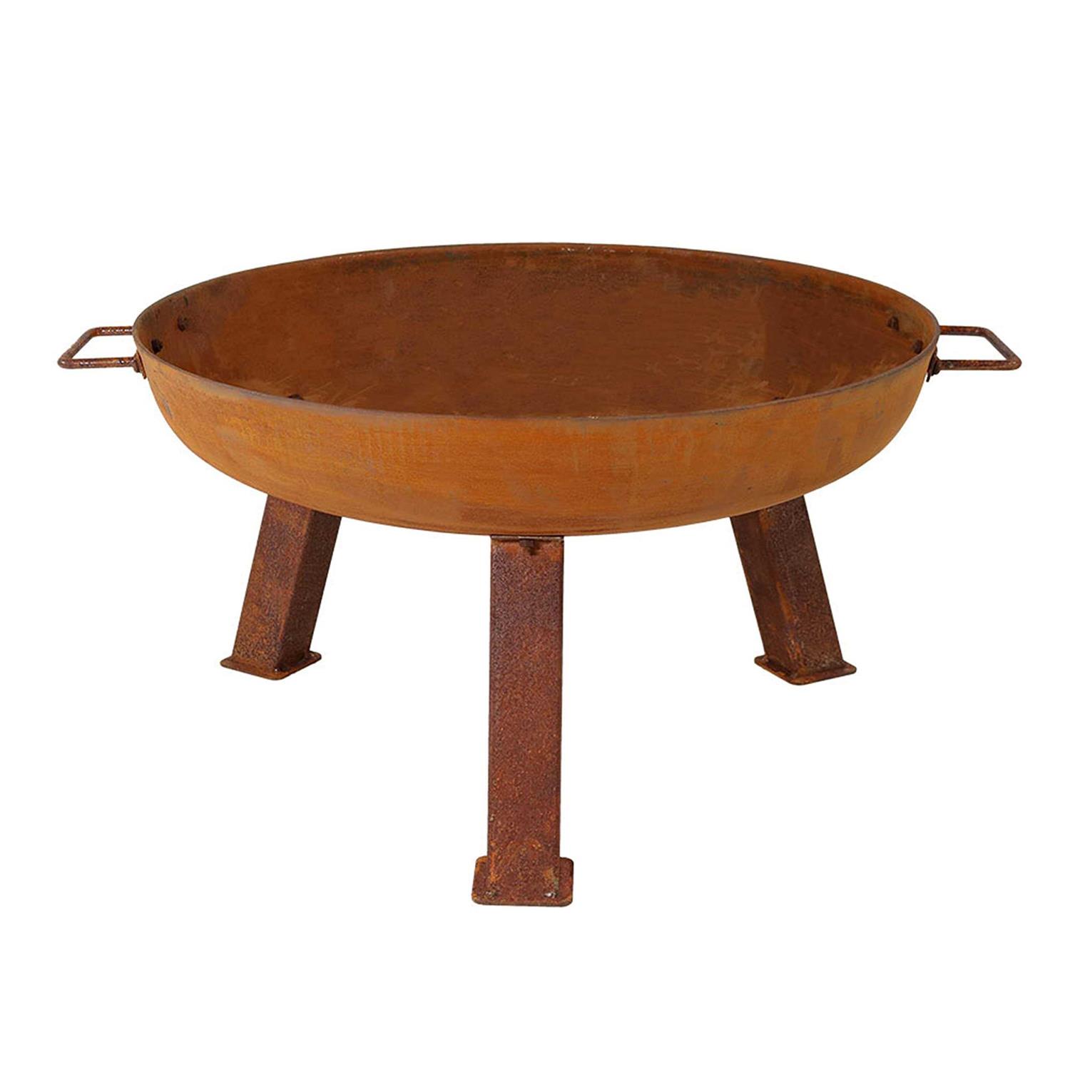 Sunnydaze Rustic Cast Iron Fire Pit Bowl with Handles