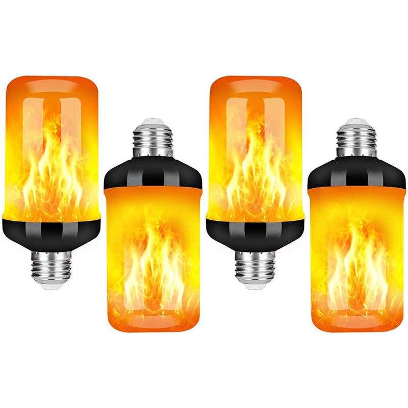 Y- Stop Led Flame Effect Fire Light Bulb Upgraded 4 Modes Flickering Fire Christmas Decorations Lights