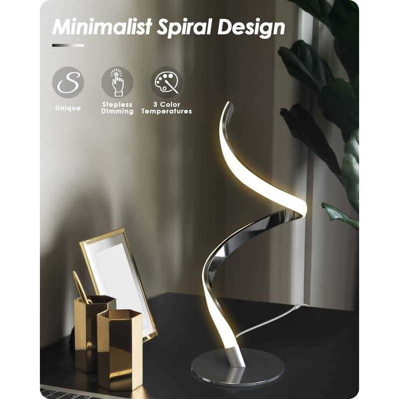 Yarra-Decor Bedside Lamp 3 Colors Touch Control LED Table Lamp