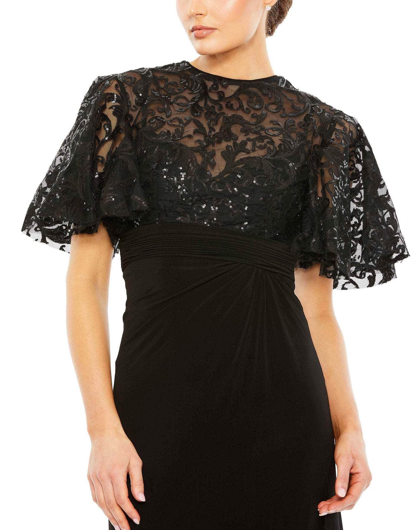 Embroidered Lace Neckline Formal Dress