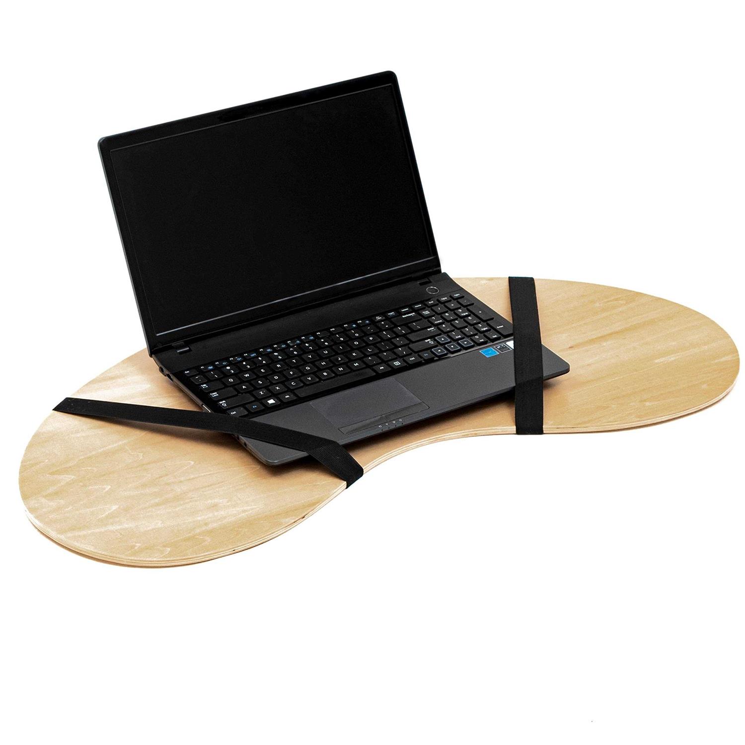32 Portable Curved Shape Light Wood Lap Desk by Trademark Innovations