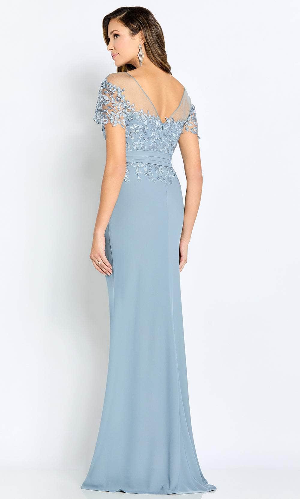 Illusion Bateau Lace Evening Gown