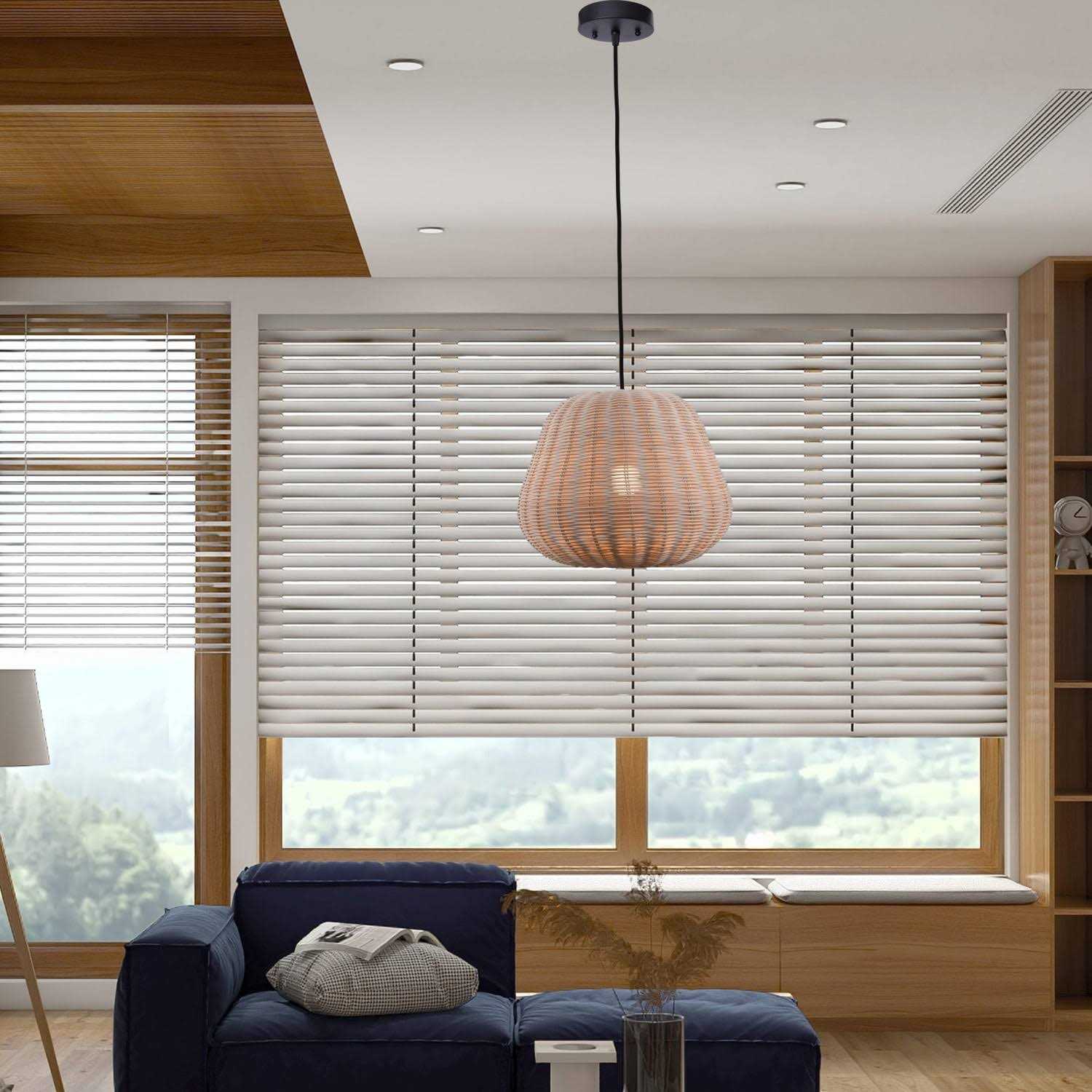 Better Homes & Gardens 50 inch Natural Woven Pendant LED A19 1-Light Bulb 8w