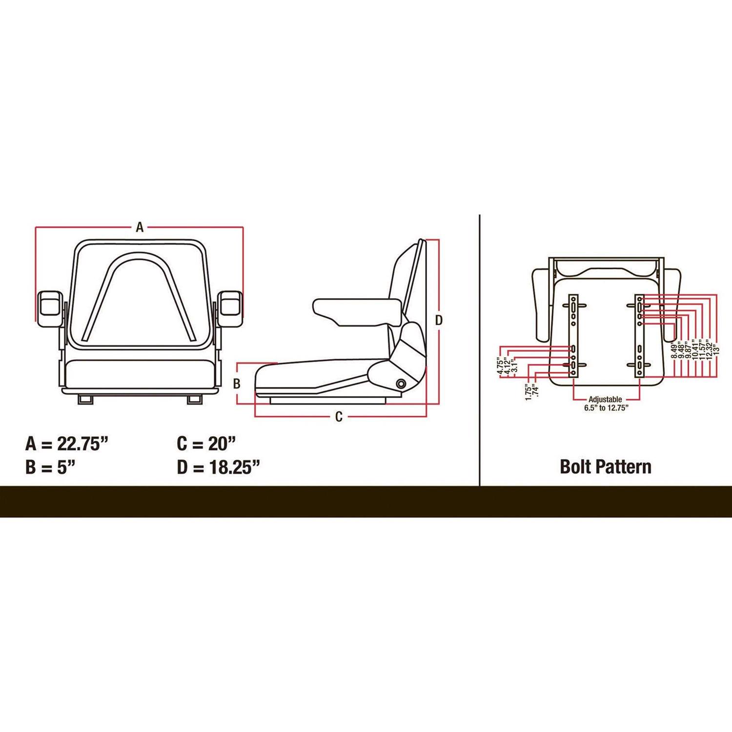 A I Universal Black Seat