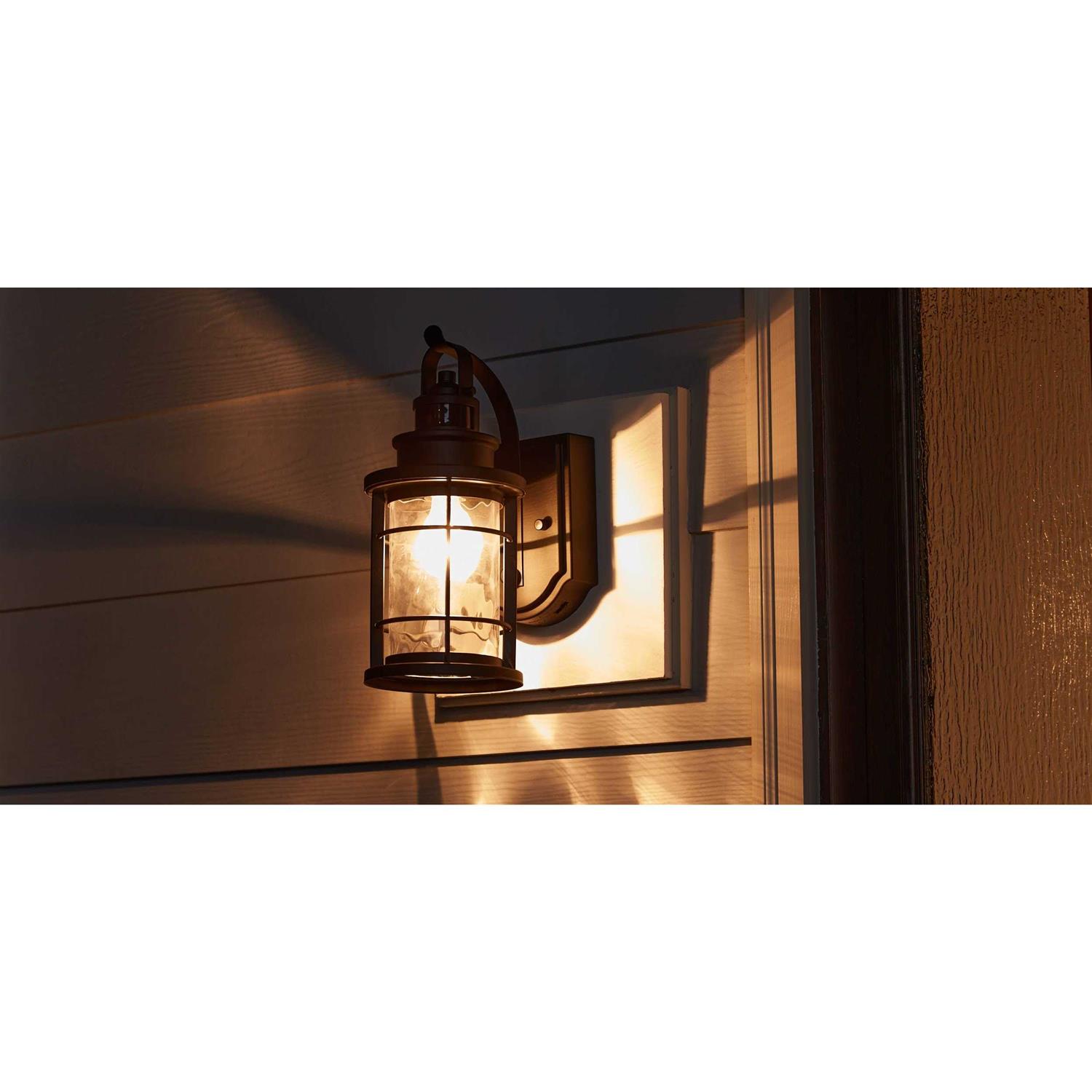 Allen + Roth 12.6-in H Black Medium Base Outdoor Wall Light