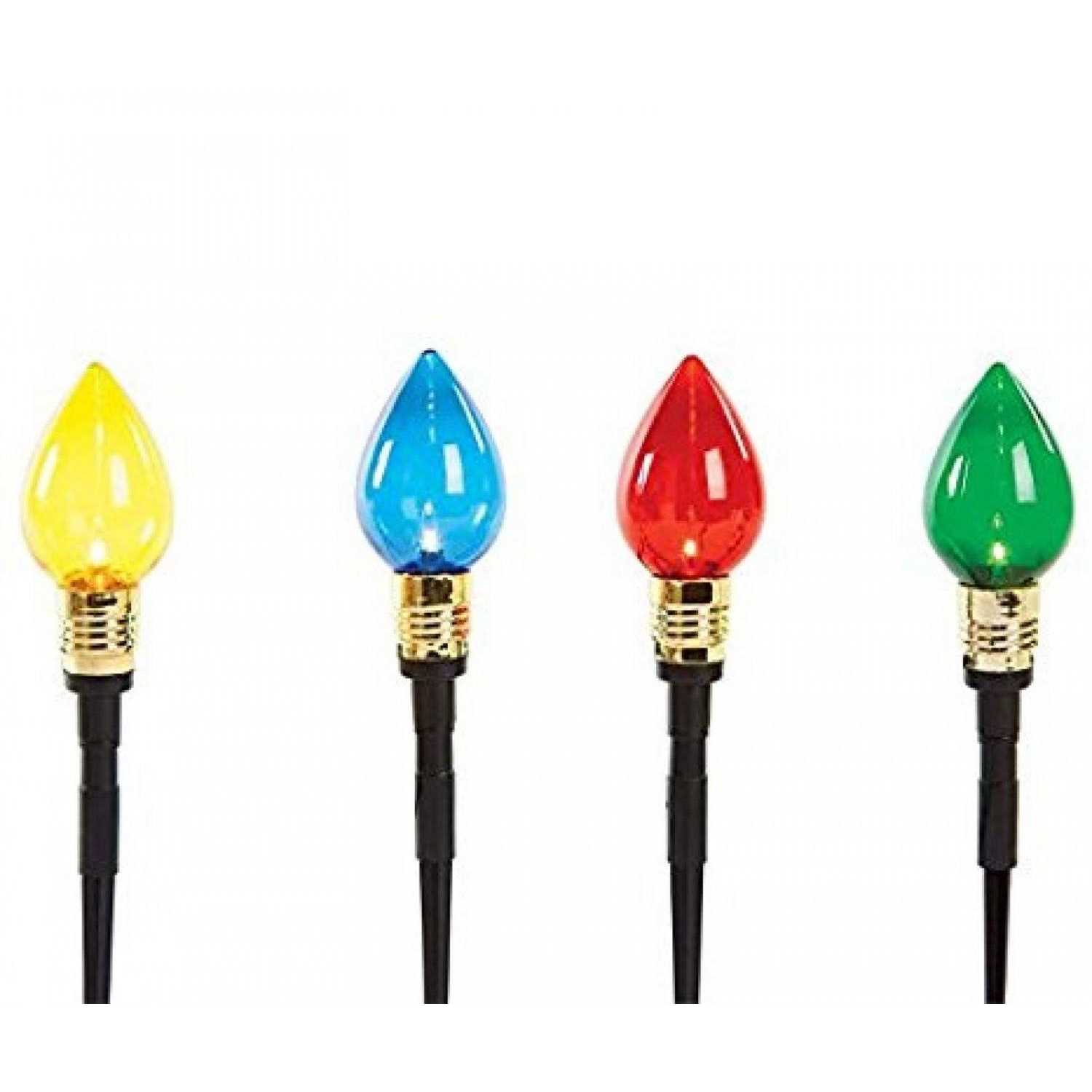 Winter Wonder Lane Multi-Color Light Bulb Pathway Markers