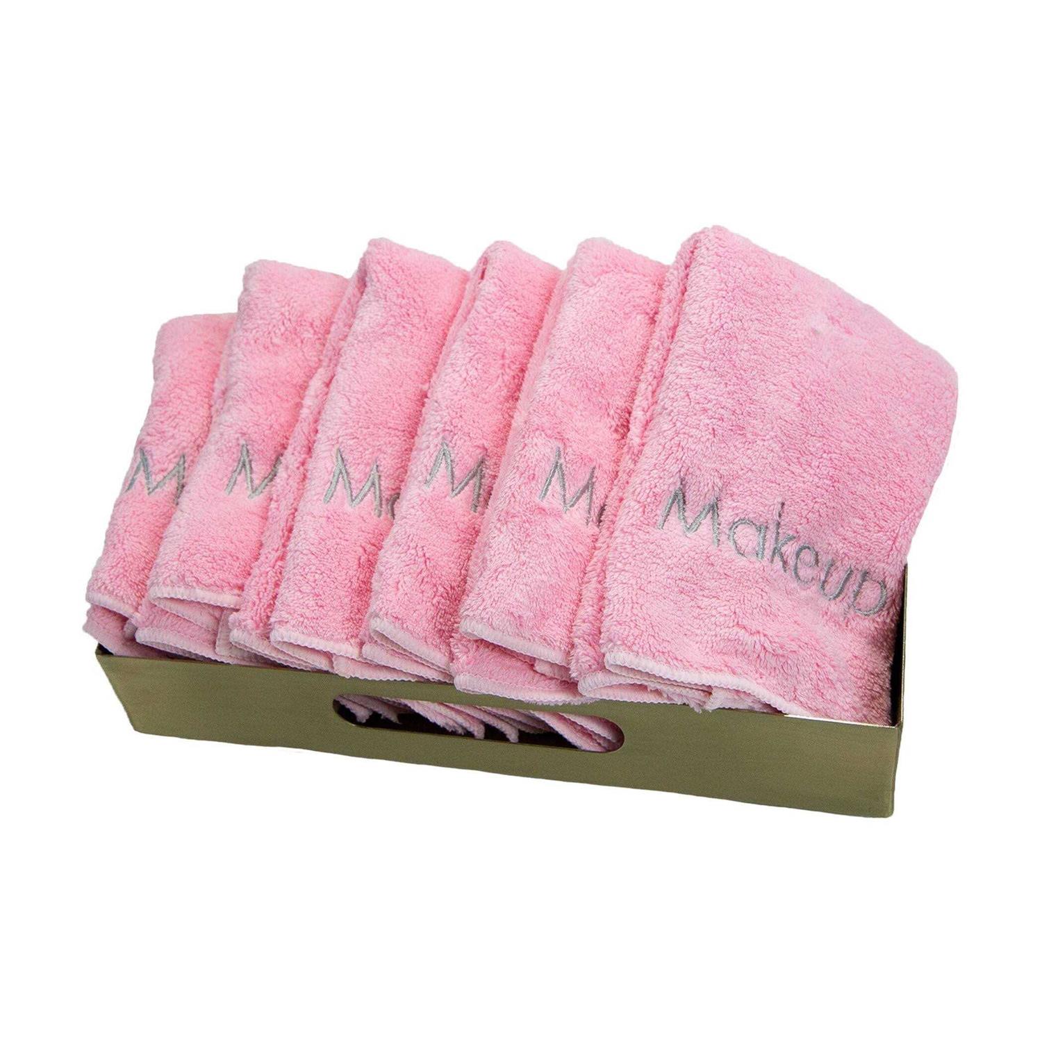 Arkwright Home Embroidered Coral Fleece Microfiber Makeup Towels