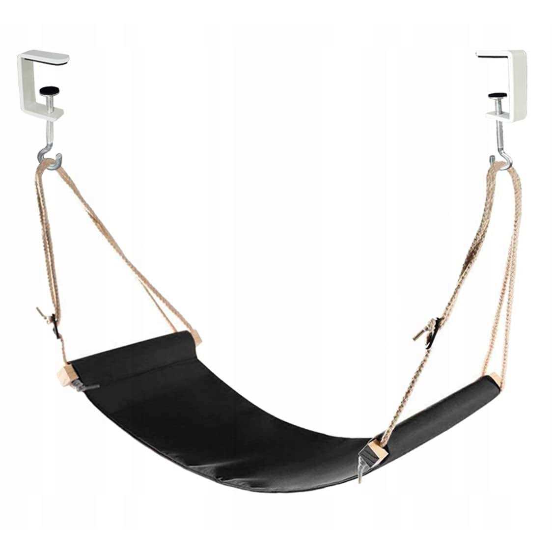 Auoinge Canvas Foot Rest Hammock Adjustable Mini Foot Rest Stand Under Desk Home Office