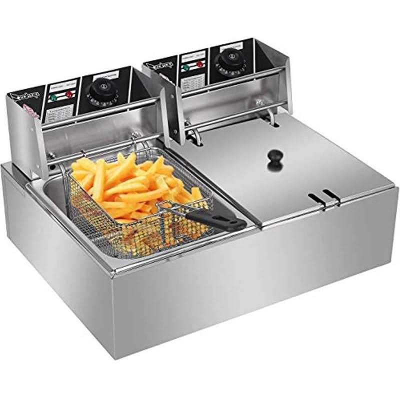 5000W Commercial Deep Fryer 12L Electric Dual Tank Deep Fryer