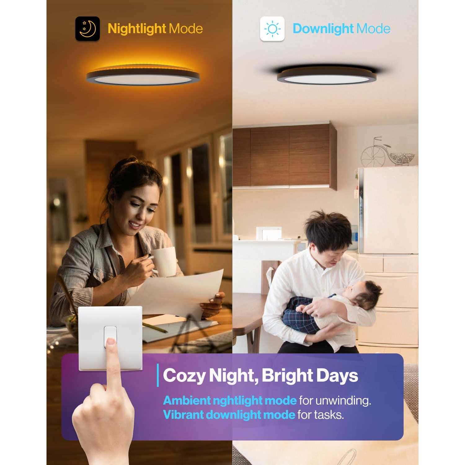 Sunco 2-Pack 13 Inch LED Ceiling Night Light