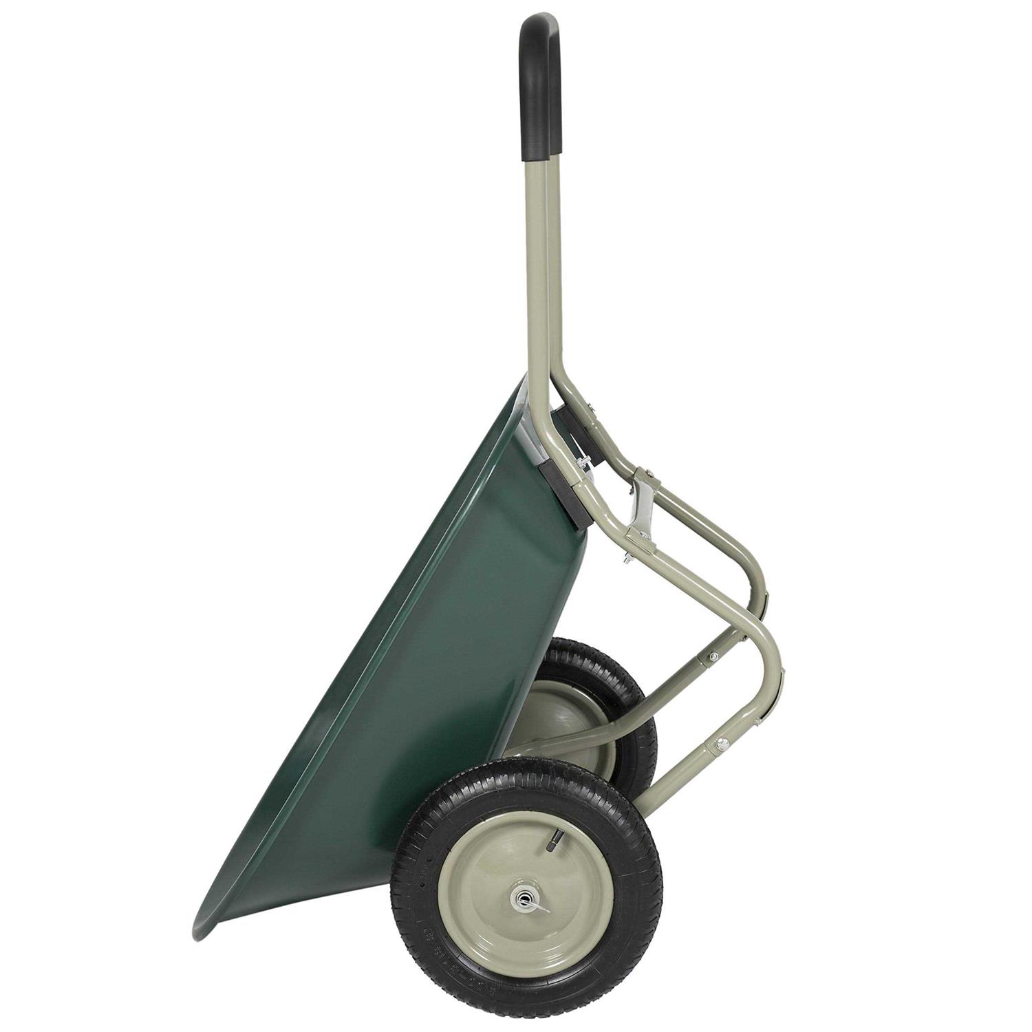 Best Choice Products Dual-Wheel Home Wheelbarrow Yard Garden Cart for Lawn