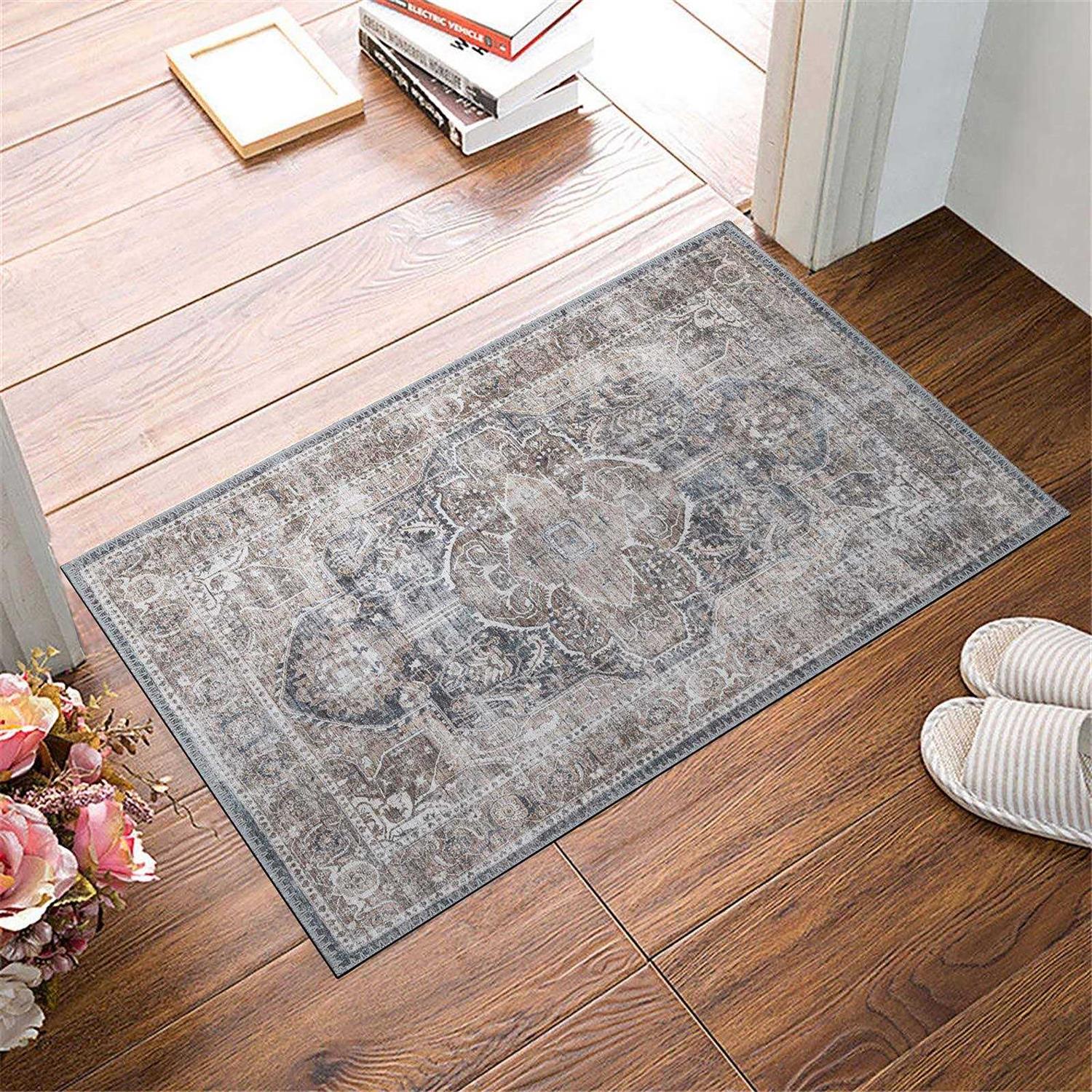 Adiva Rugs Machine Washable Area Rug With Non Slip Backing For Living Room