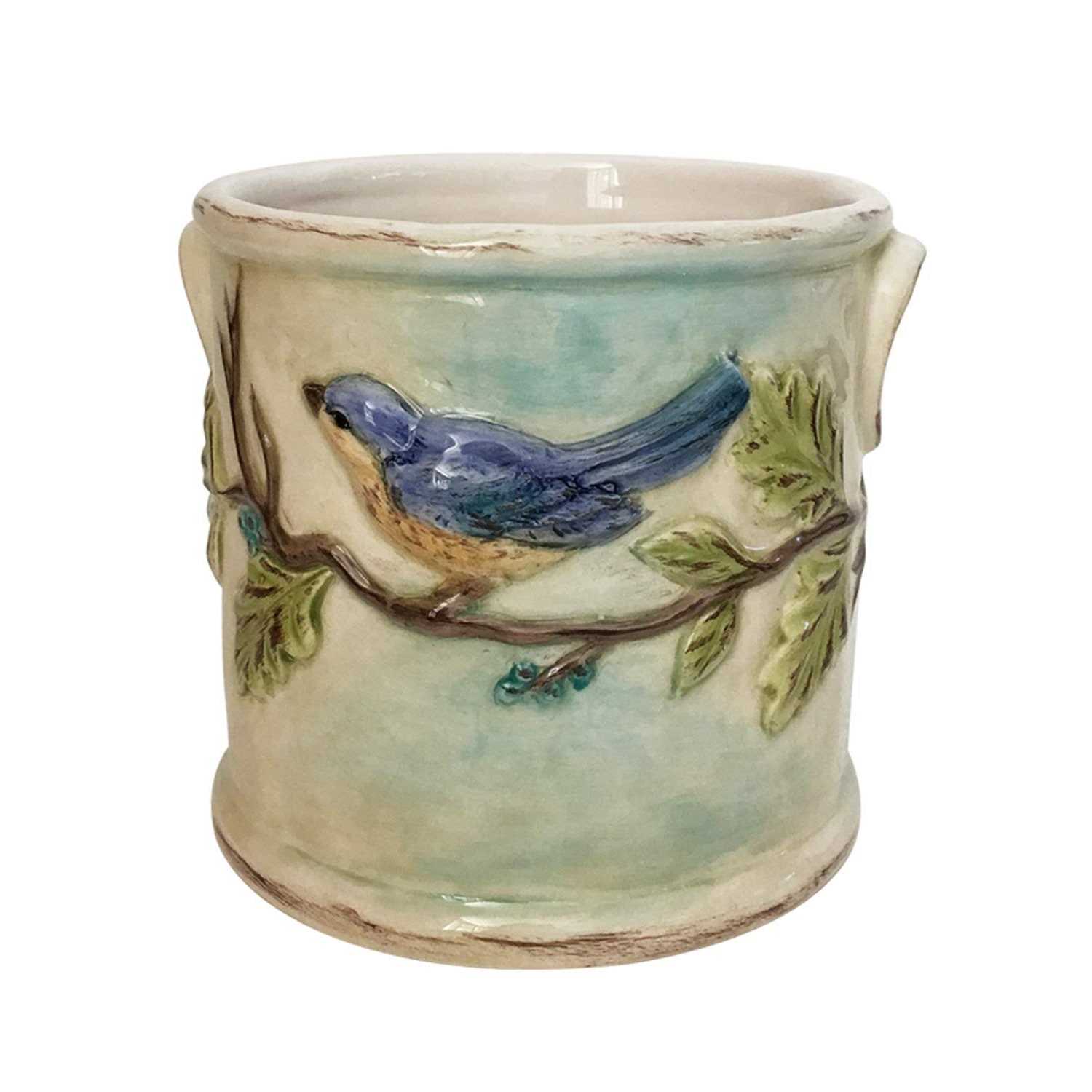 Blue Sky Ceramic Woodcut Farmhouse Planter 5