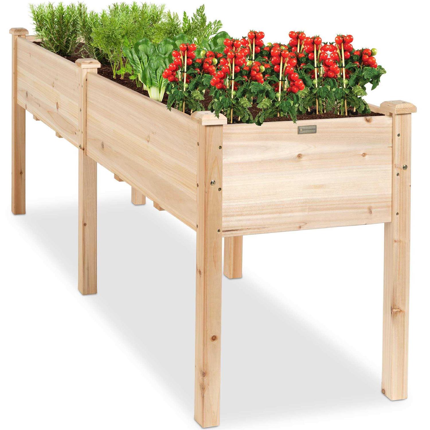 Best Choice Products Raised Garden Bed Elevated Wood Planter Box