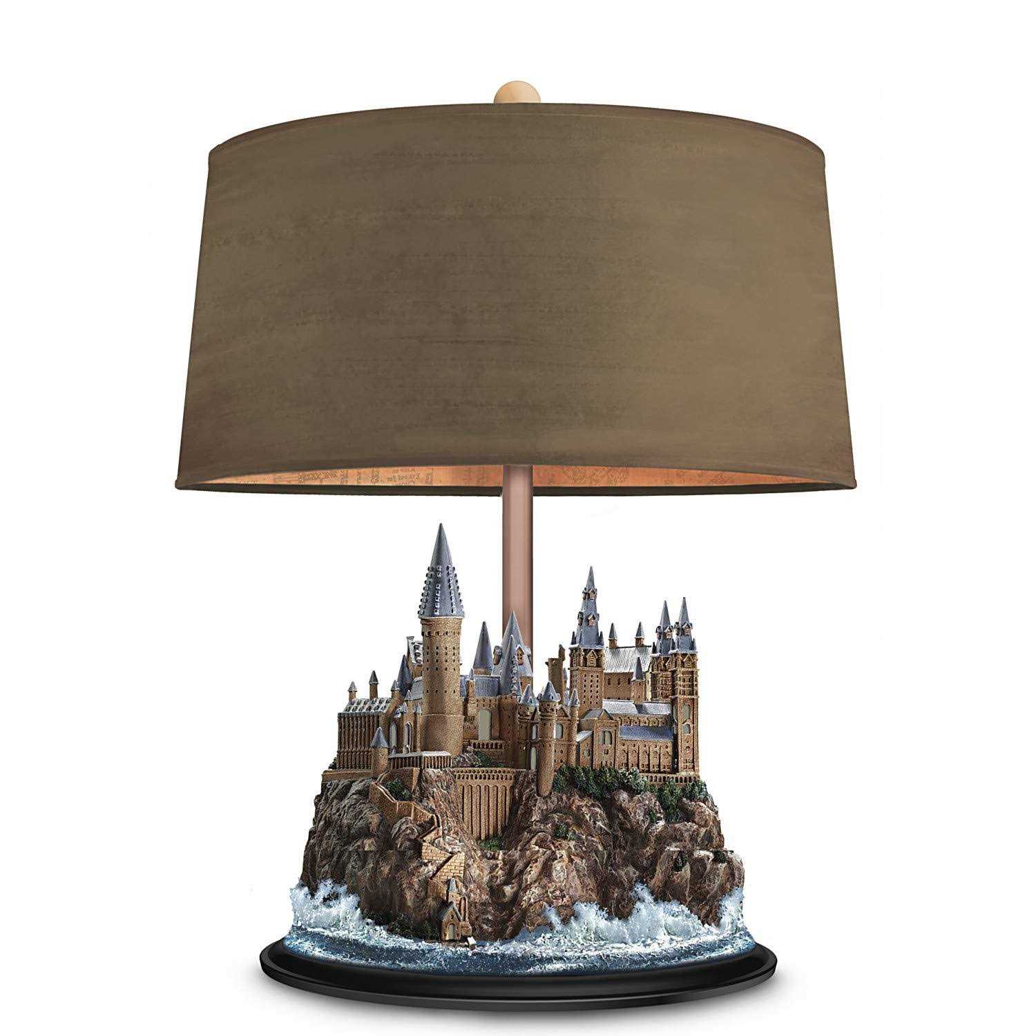 Bradford Exchange Harry Potter Hogwarts Handcrafted Table Lamp with lit Castle