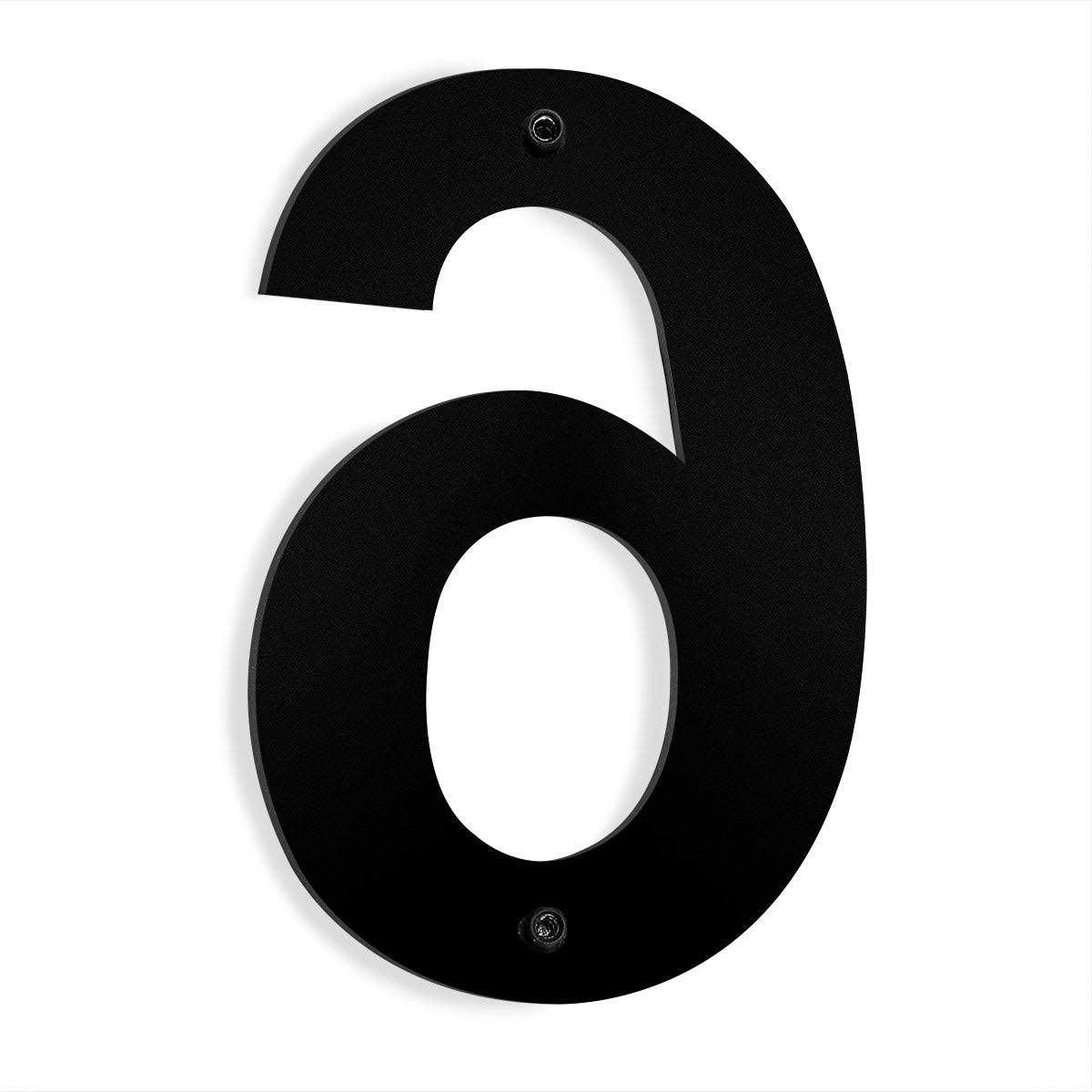Barton 6 in. Black Stainless Steel Floating House Letter