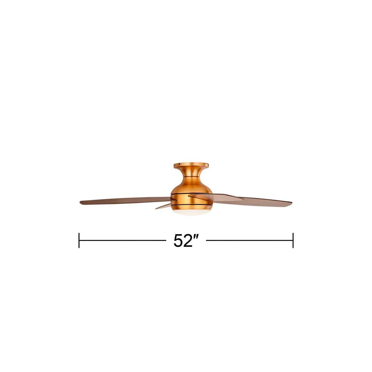 52 Casa Vieja Elite Modern Hugger Indoor Ceiling Fan with Light LED Remote Control Soft Brass Walnut Brown Opal Glass for Living Room Kitchen House