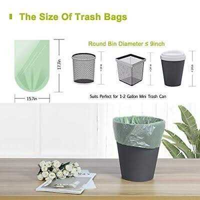 1.2 Gallon Small Garbage Bags Biodegradable 5 Liter Mini Compostable Strong Bathroom Trash Bags with Tear & Leak Resistant